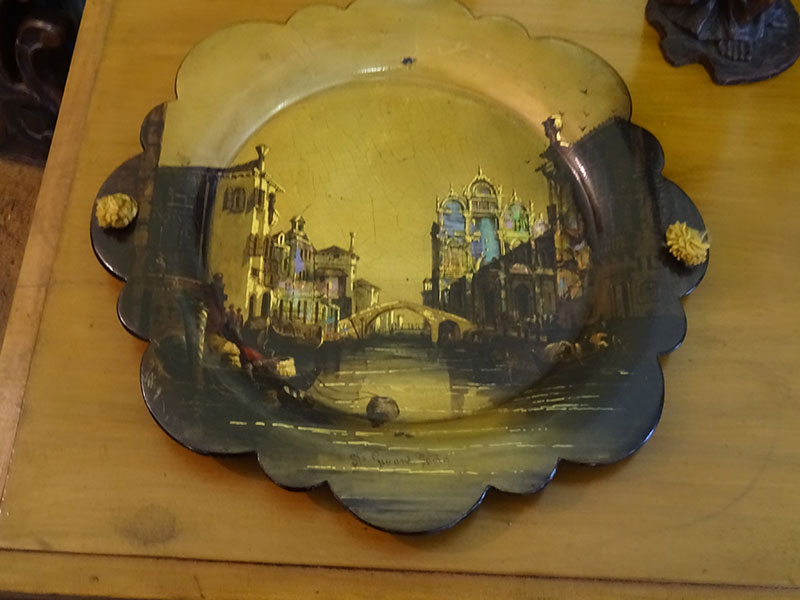 Victorian papier mache round tray-Jennens & Bettridge